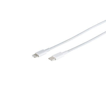 USB-C Adapterkabel, 8-Pin, PD, ABS, weiß, 0,5m