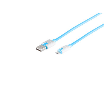 USB Micro B, Ladekabel, blau, 0,9m
